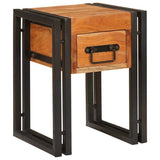 vidaXL Side Table Brown and Black 40x40x50 cm Solid Mango Wood