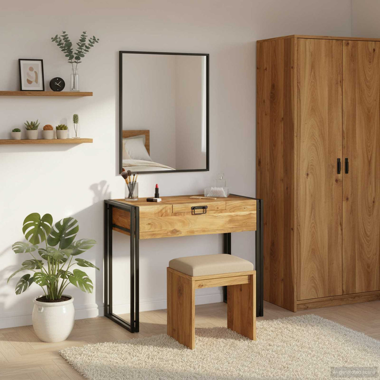 vidaXL Slaapkamer Toilet Tafels met opslag Bruin Massief mangohout