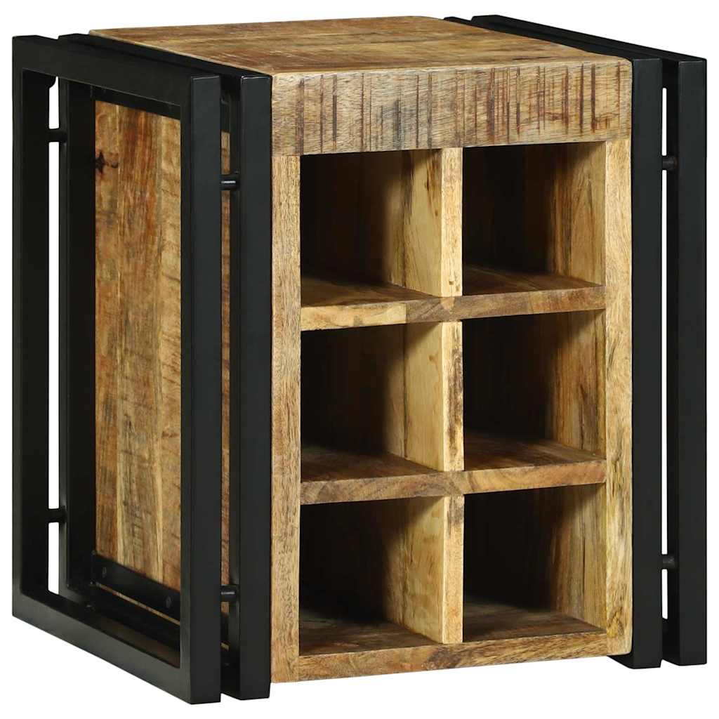 vidaXL Wine Rack Brown and Black 35x35x39 cm Solid Mango Wood