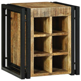 vidaXL Wine Rack Brown and Black 35x35x39 cm Solid Mango Wood
