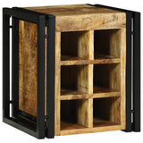 vidaXL Wine Rack Brown and Black 35x35x39 cm Solid Mango Wood