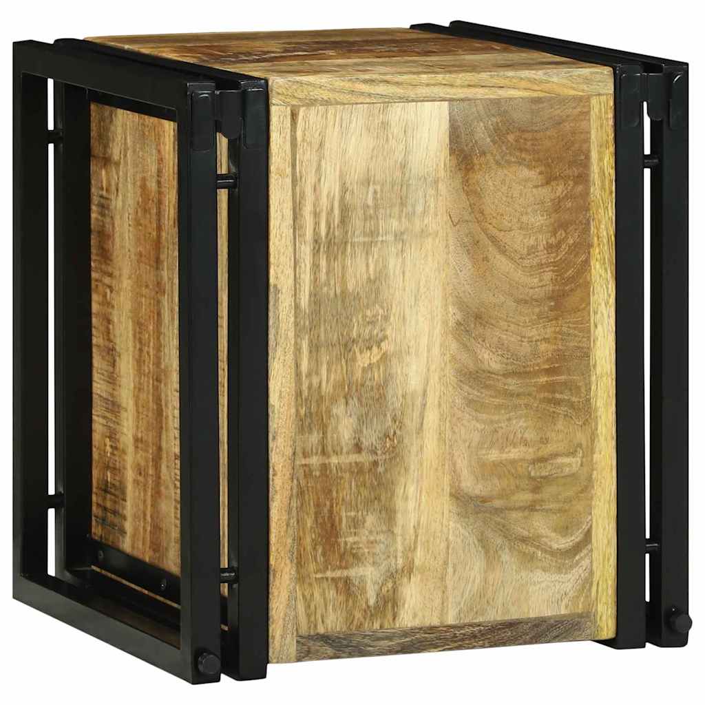 vidaXL Wine Rack Brown and Black 35x35x39 cm Solid Mango Wood