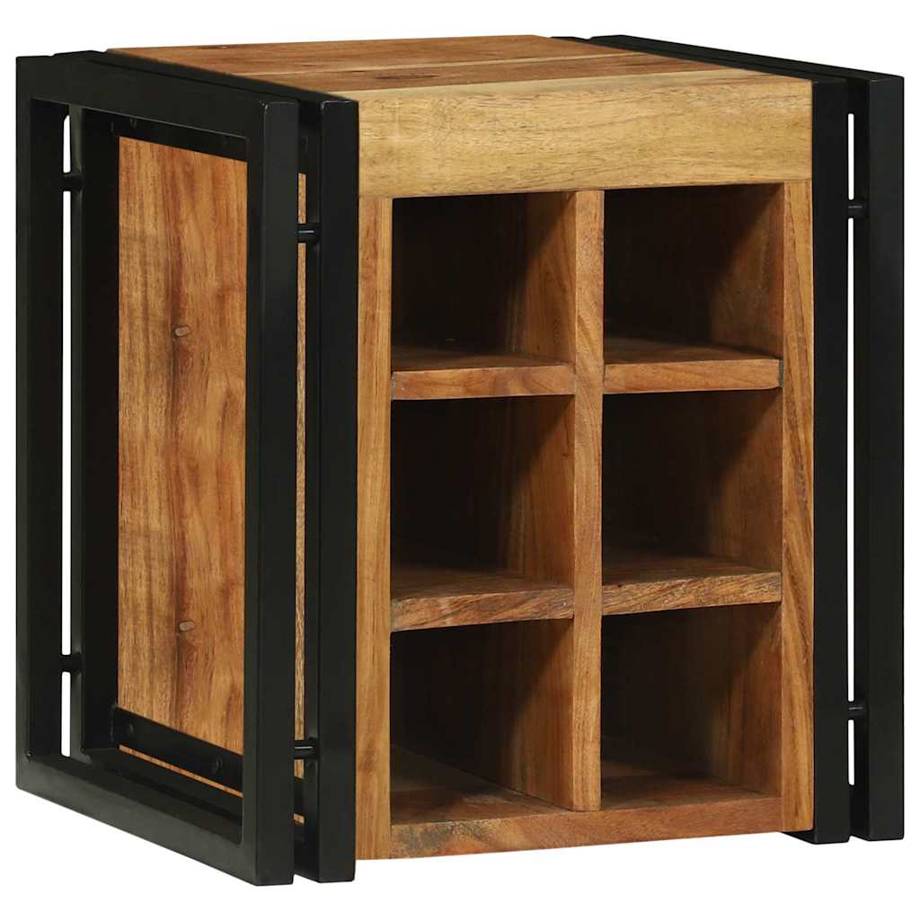 vidaXL Wine Rack Brown and Black 35x35x39 cm Solid Mango Wood