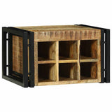 vidaXL Wine Rack Brown and Black 35x35x39 cm Solid Mango Wood