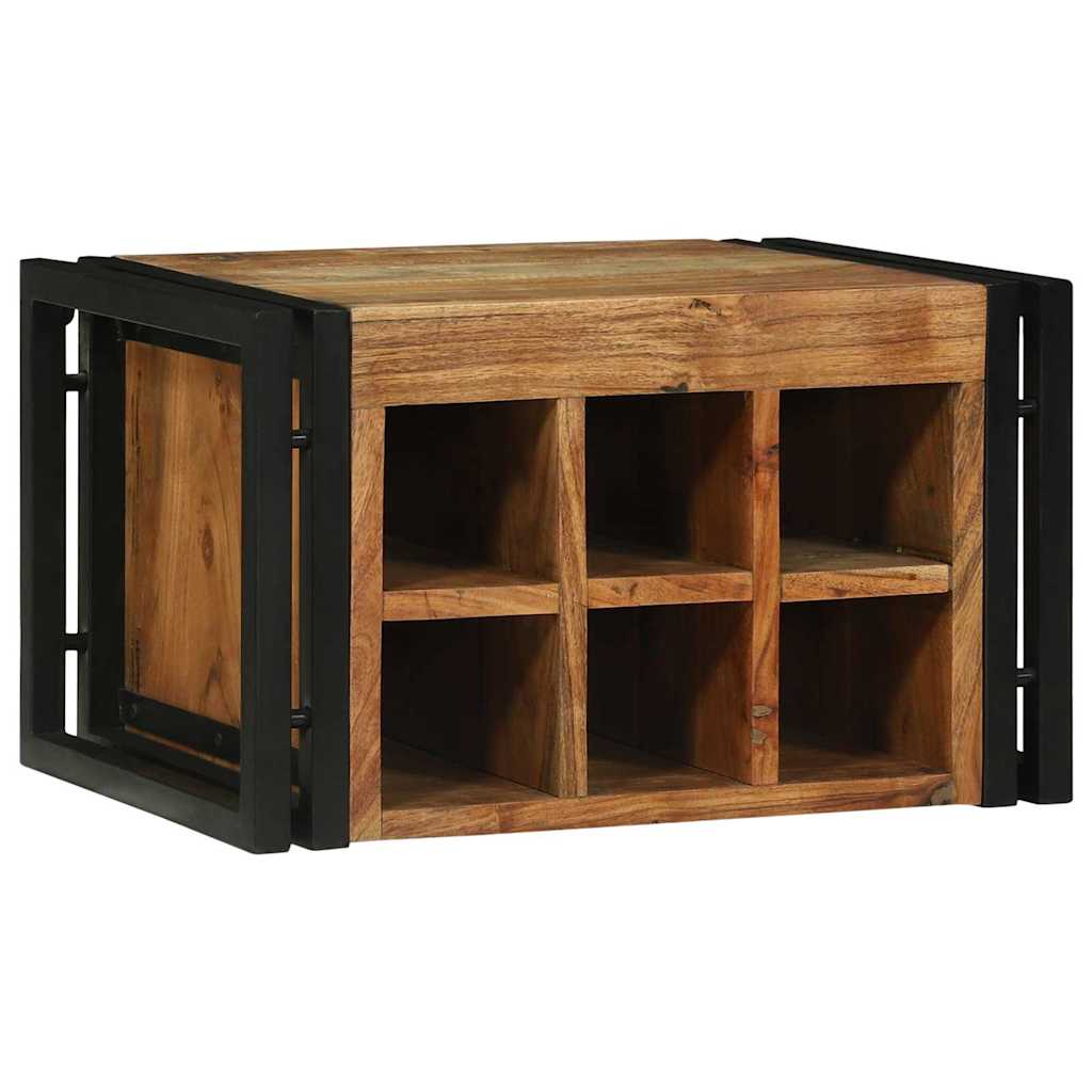 vidaXL Wine Rack Brown and Black 35x35x39 cm Solid Mango Wood