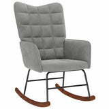 vidaXL Rocking Chair velvet light grey