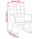 vidaXL Rocking Chair velvet light grey