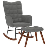 vidaXL Rocking Chair velvet light grey