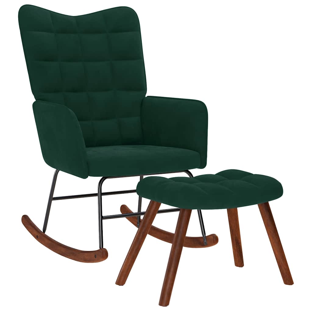 vidaXL Rocking Chair velvet light grey