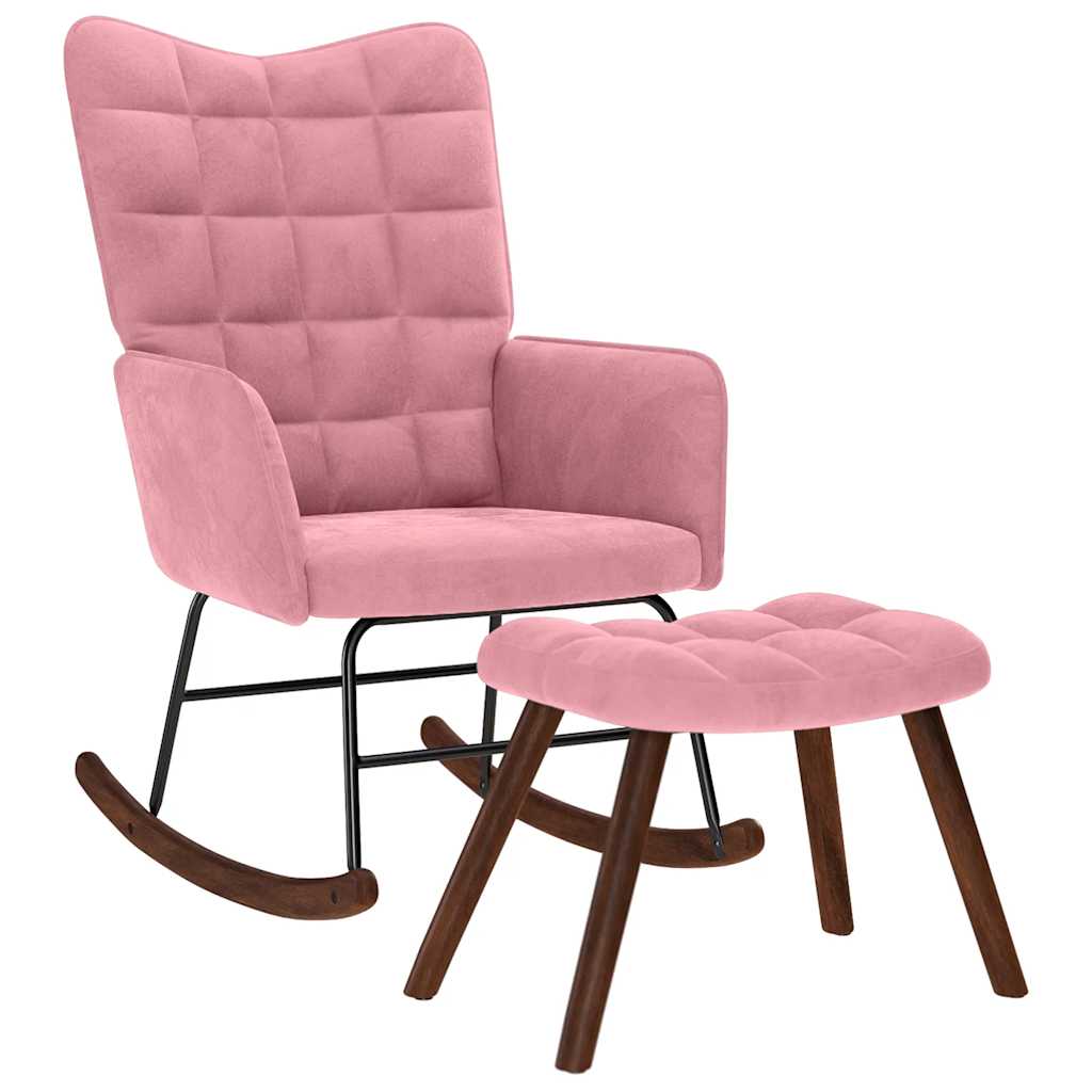 vidaXL Rocking Chair velvet light grey