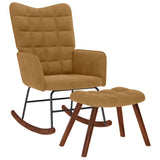 vidaXL Rocking Chair velvet light grey