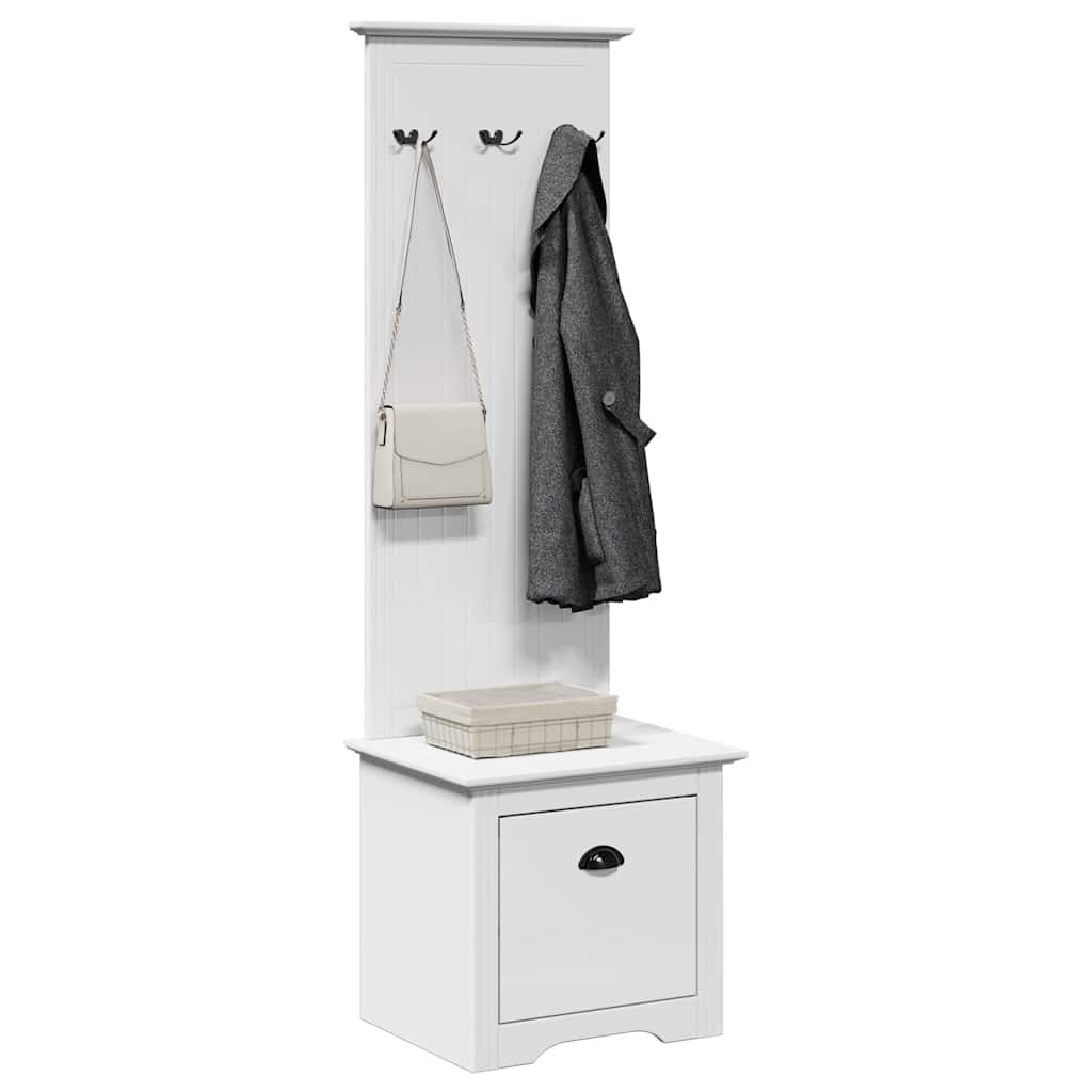 vidaXL Gangkast met haken BODO 50x40x157 cm wit en bruin
