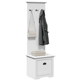 vidaXL Gangkast met haken BODO 50x40x157 cm wit en bruin