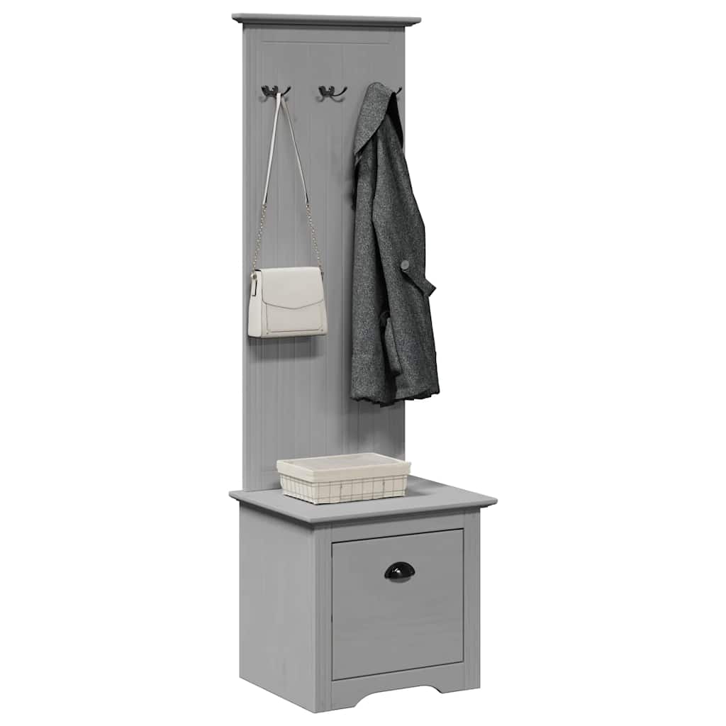 vidaXL Gangkast met haken BODO 50x40x157 cm wit en bruin