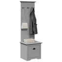 vidaXL Gangkast met haken BODO 50x40x157 cm wit en bruin