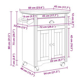 vidaXL Kitchen Trolley BODO 72x45x80 cm white