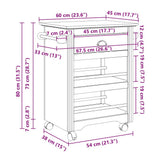 vidaXL Kitchen Trolley BODO 67.5x45x80 cm white