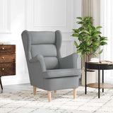 vidaXL Armchair with footrest fabric light grey