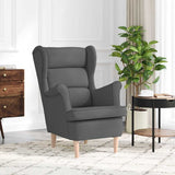 vidaXL Armchair with footrest fabric light grey
