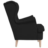 vidaXL Armchair with footrest fabric light grey