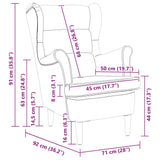vidaXL Armchair with footrest fabric light grey