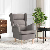 vidaXL Armchair with footrest fabric light grey
