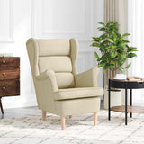 vidaXL Armchair with footrest fabric light grey