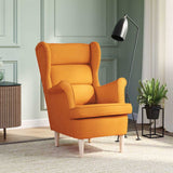 vidaXL Armchair with footrest fabric light grey