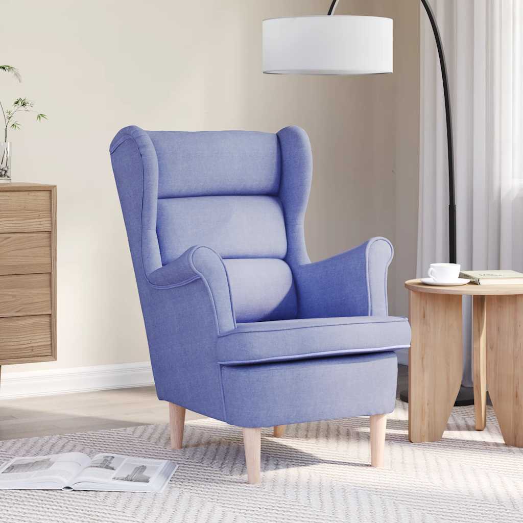 vidaXL Armchair with footrest fabric light grey