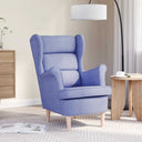 vidaXL Armchair with footrest fabric light grey