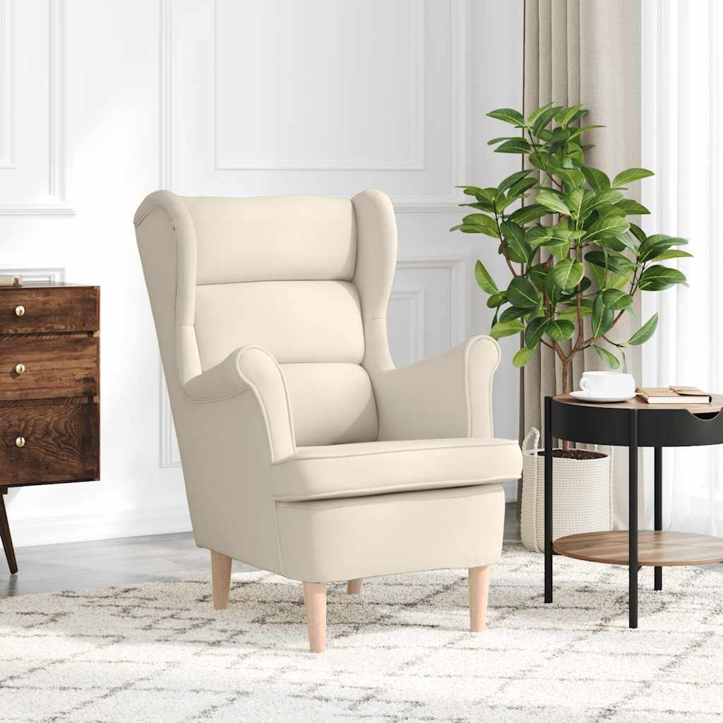 vidaXL Armchair with footrest fabric light grey