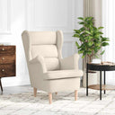 vidaXL Armchair with footrest fabric light grey
