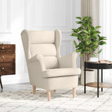 vidaXL Armchair with footrest fabric light grey