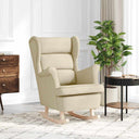 vidaXL Rocking Chair with Footrest Fabric Light Grey
