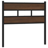 vidaXL Vervangend hoofdbord 75 cm ijzer en bewerkt hout gerookt eikenkleurig