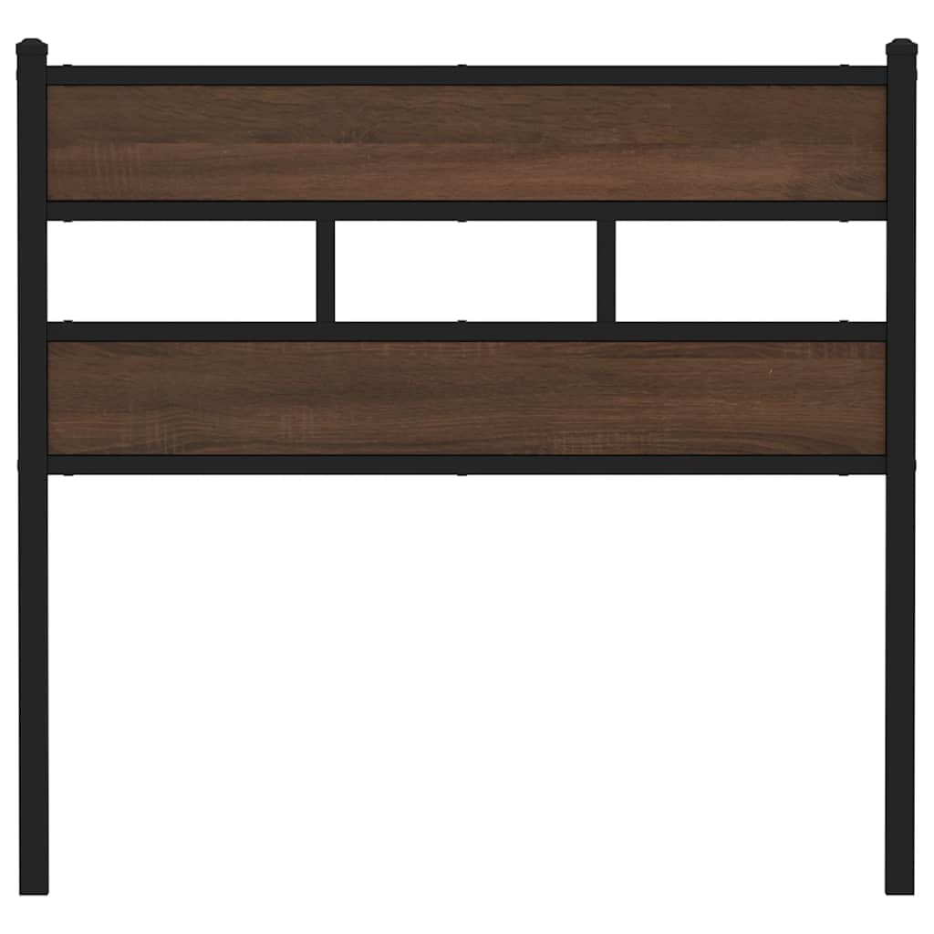 vidaXL Vervangend hoofdbord 75 cm ijzer en bewerkt hout gerookt eikenkleurig