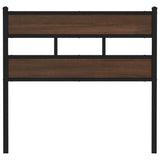 vidaXL Vervangend hoofdbord 75 cm ijzer en bewerkt hout gerookt eikenkleurig