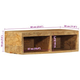 vidaXL Wall-Mounted TV Cabinet 60x30x19 cm Solid Rough Mango Wood