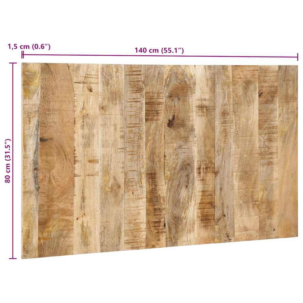 vidaXL Hoofdbord 120 cm massief ruw mangohout