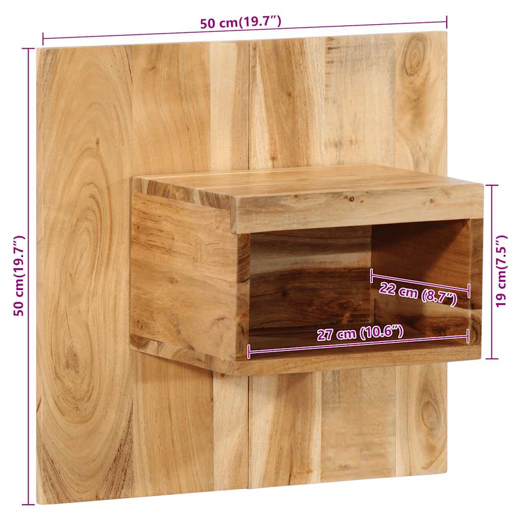 vidaXL Nachtkastje 50x27x50 cm massief ruw mangohout