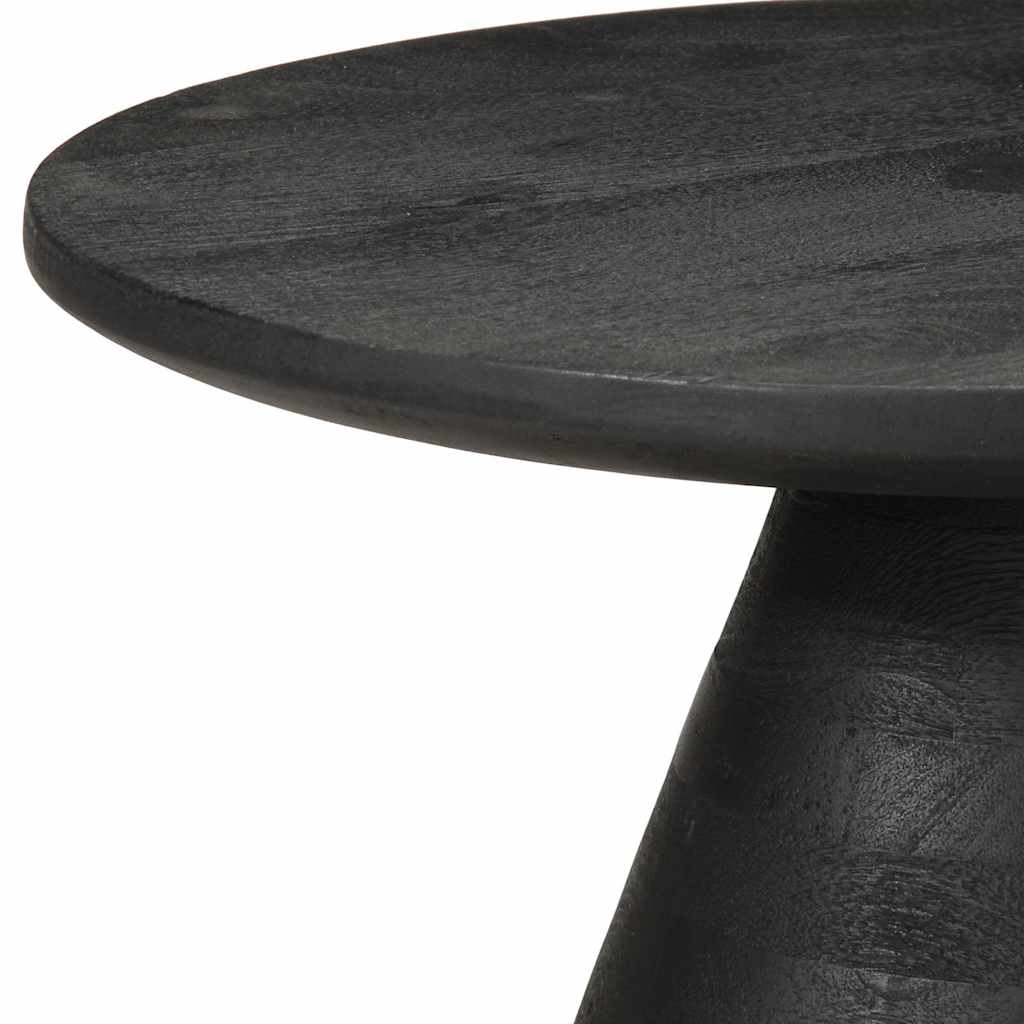 vidaXL Bijzettafel Ø50x40 cm massief mangohout zwart