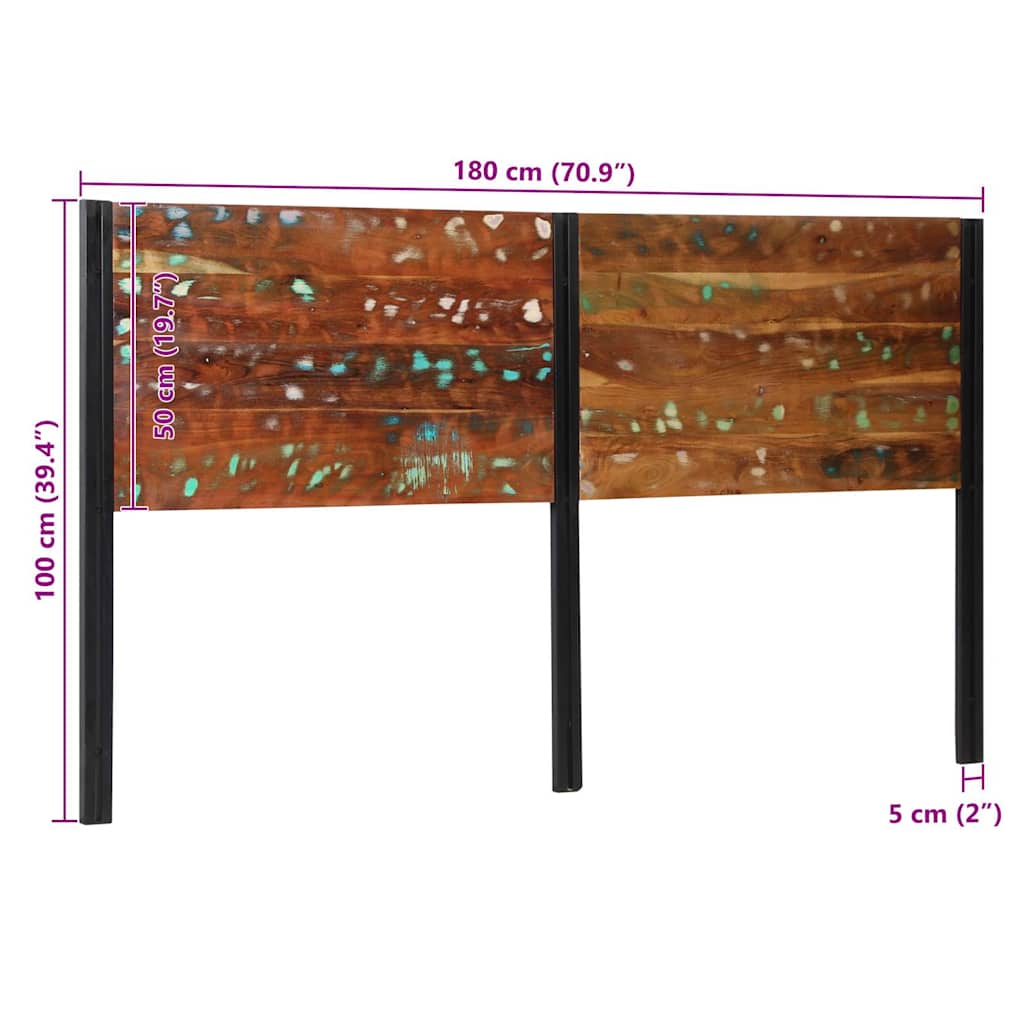 vidaXL Hoofdeinde 100 cm massief hout mango en ijzer