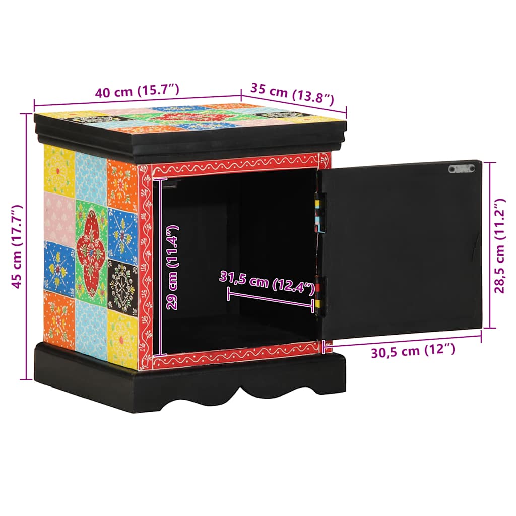 vidaXL Nachtkastje 40x35x45 cm massief mangohout mango