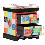vidaXL Nachtkastje Multikleur 40 x 35 x 45 cm Massief Mango Hout