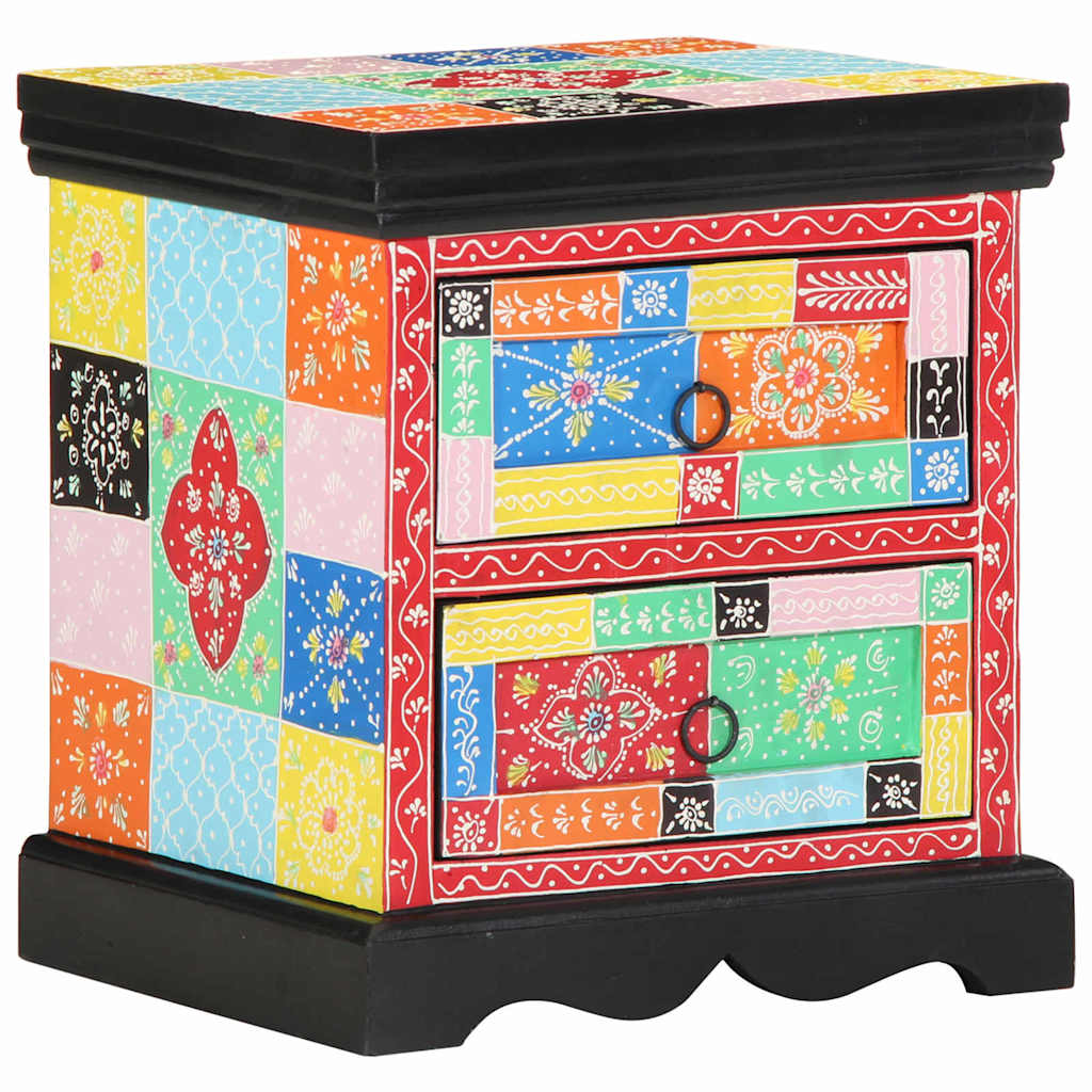 vidaXL Nachtkastje Multikleur 40 x 35 x 45 cm Massief Mango Hout