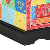 vidaXL Nachtkastje Multikleur 40 x 35 x 45 cm Massief Mango Hout