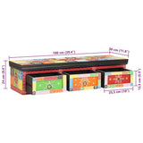 vidaXL TV Kast met lade Multikleur 100 x 30 x 24 cm Massief mangohout