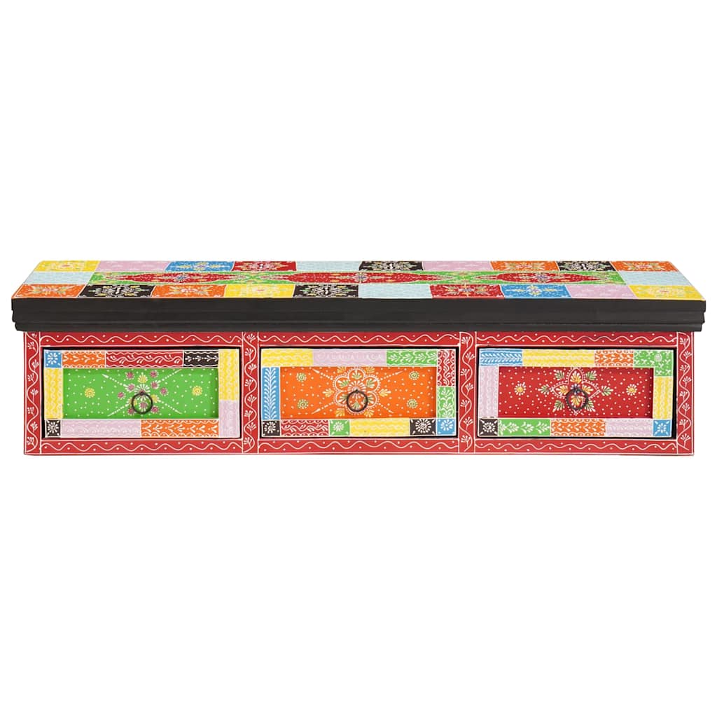 vidaXL TV Kast met lade Multikleur 100 x 30 x 24 cm Massief mangohout