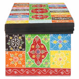vidaXL TV Kast met lade Multikleur 100 x 30 x 24 cm Massief mangohout