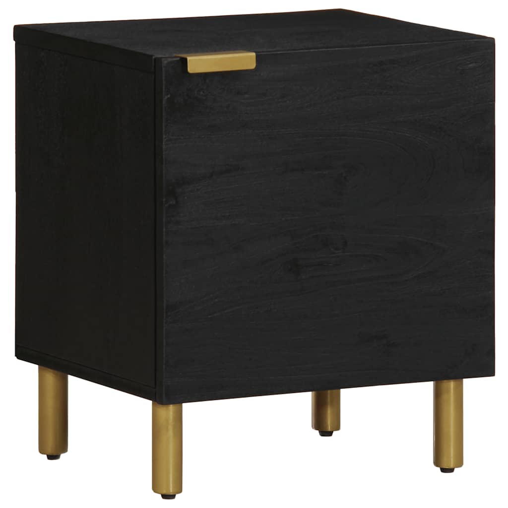 vidaXL Bedside Cabinet 40x33x46 cm Solid Mango Wood Black